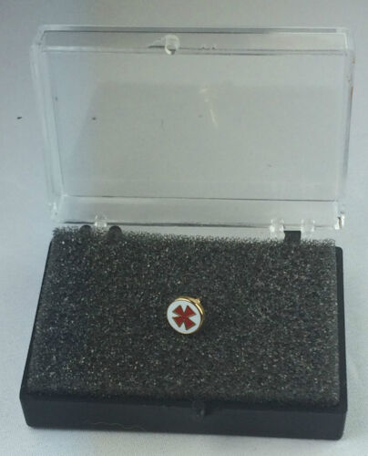 Masonic Freemason Knights of Malta Sml Round Enamel Lapel Pin Badge In Gift Box 