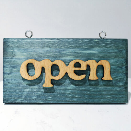 Welcome Sign Open Closed Sign Wooden Hanging Plaque Door Window Cafe Shop 6L 
