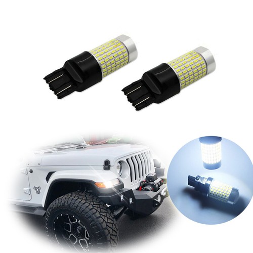 2pcs White LED Daytime DRL Driving Lights Bulbs For 2018-2019 Jeep Wrangler JL