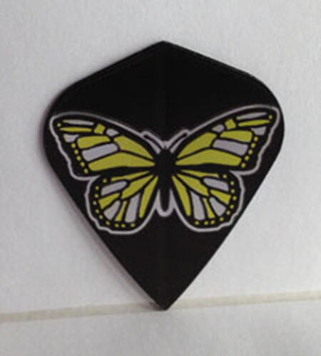 1 Kite Shaped Set Amerithon Dart Flights Black & Gold Butterfly 