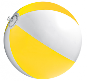RESTPOSTEN 100x Wasserball Strandball gelb-weiss Ø32cm Wasserspielzeug R509-05