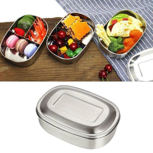 Metall Bento Box Edelstahl Lunch Box Auslaufsichere Verschlussklammern mit Y4Y9
