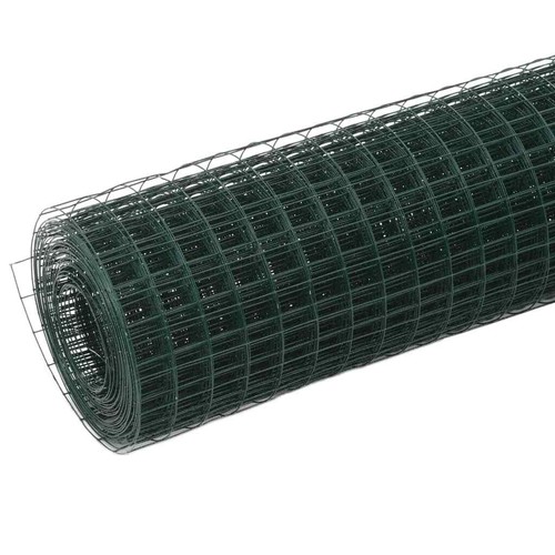Metallgitter Maschendraht Stahl mit PVC-Beschichtung 10×0,5m Quadrat Grün25x1,5m