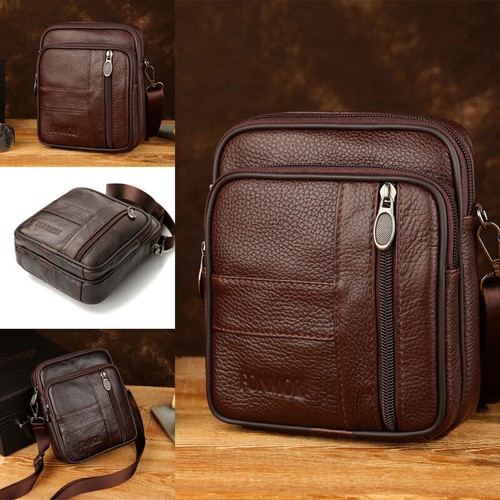 Men/'s New Leather Vintage Small Handbag Casual Travel Cross-body Tote Bag