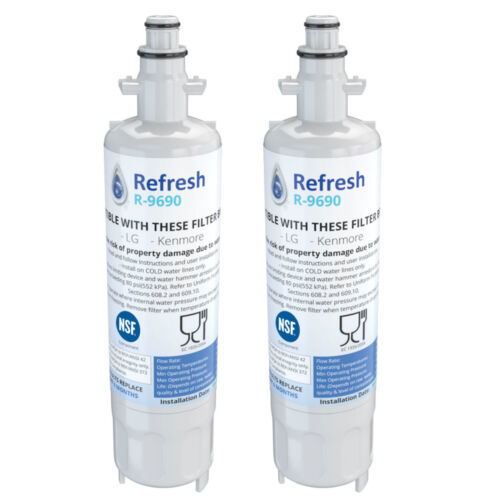 2 Pack Refresh Replacement Water Filter Fits LG ADQ36006102 Refrigerators