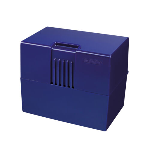 Lernbox blau DIN A8 Farbe Herlitz Karteikasten mit 100 Karteikarten