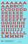 K4 G Decals Red 1//2 Inch Drop Shadow Letter Number Alphabet Set