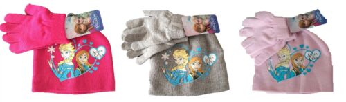 Disney Frozen New ELSA /& Anna Winter Knitted HAT /& Glove Set 52-54CM Baby Pink,54cm