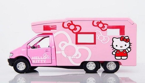 Hello Kitty Camping Car DIE CAST Metal with Plastic parts 3+