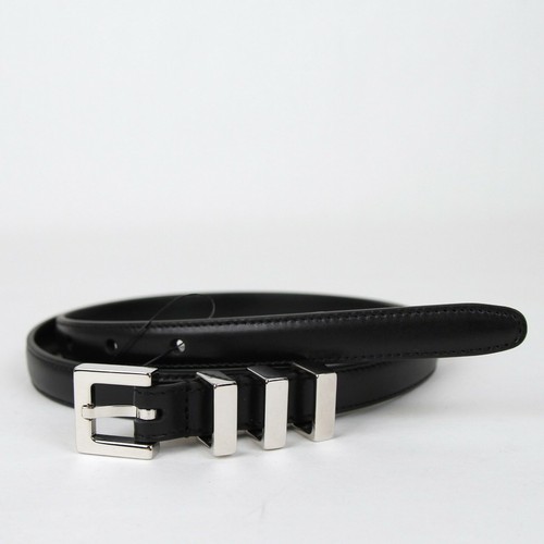 Saint Laurent YSL Unisex Black Leather CLASSIC 3 PASSANTS Belt 314629 BOR0N 1000