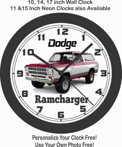 1979 DODGE RAMCHARGER WALL CLOCK-NEW!-FREE USA SHIP