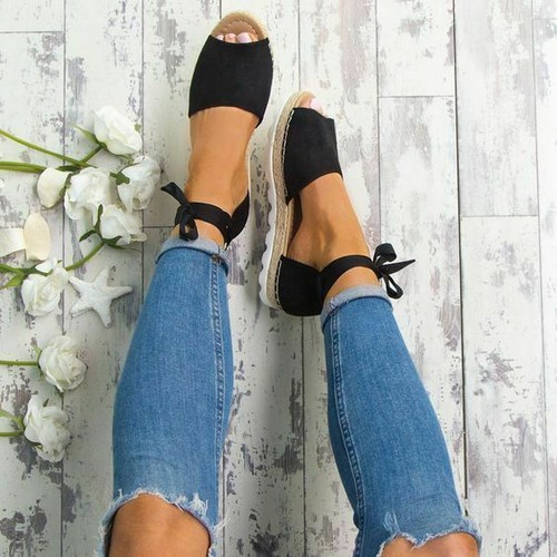 Fashion Women Flat Sandals Peep Toe Summer Flat Shoes Party Club Shoes Plus Size