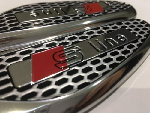 Metal Emblem Sline Side badge Sticker for Audi A1 A3 A4 A5 A6 Q3 Q5 Q7 Sline 