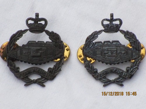 Royal Tank Regiment Kragenabzeichen RTR Officer Service Dress,mit Pins