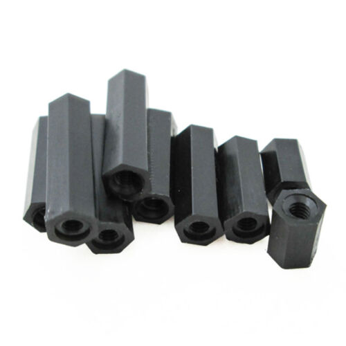 Plastic Spacer Nylon Hexagonal Pillar Nut Double Pass Tapped Spacer White Black