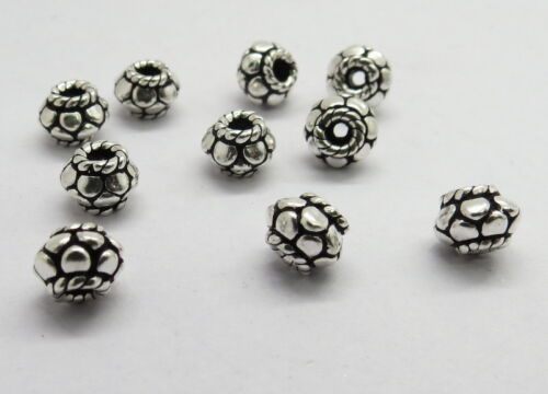 10 Pieces Bali Bead Spacer 925 Sterling Silver Round 5.5 mm Beads Handmade