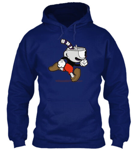 CUP HEAD IMAGE HOODY GIFT CHILDRENS AND ADULT SIZES VIDEO GAME FUN 