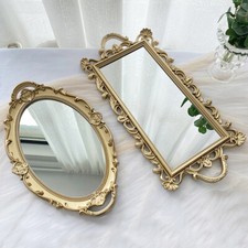 Luxury Decor Mirrored Tray Tealight Candle Holder Plate Vanity Perfume Display