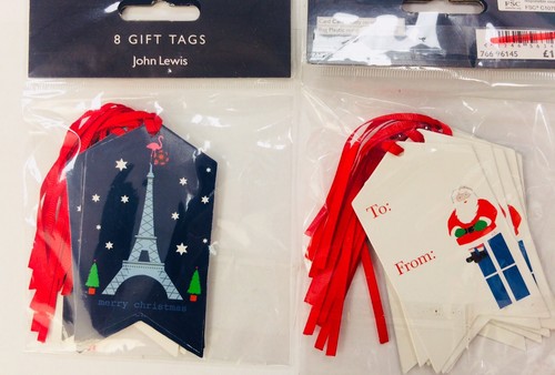 Job Lot JOHN LEWIS GIFT TAG LABEL PACK x 40 5 sets of 8 RRP £8.75 XMAS