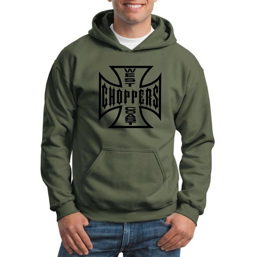 WEST COAST CHOPPERS HARLEY DAVIDSON BIKERS SONS Felpa cappuccio nero