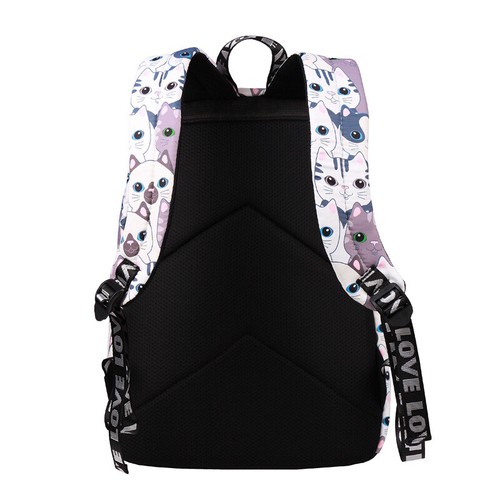 Waterproof Cat Printing Backpack Women School Students Back Pack Laptop Bookbag