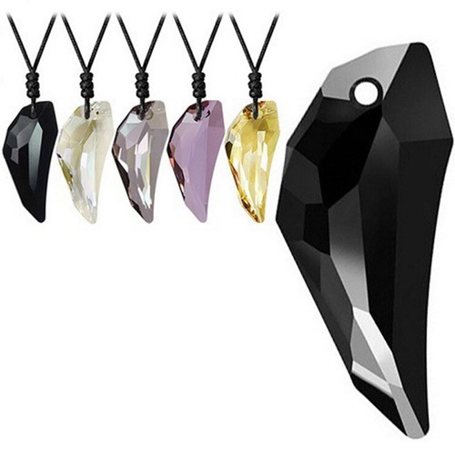 Women Men/'S Wolf/'S Tooth Necklace Crystal Natural Stone Pendant Jewelry GifPTH