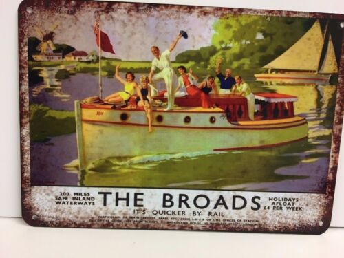 Los signos de Norfolk Broads Publicidad Retro Vintage Repro Pared Arte