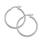 Girls 925 Sterling Silver 26mm Plain Round Creole Hoop Earrings Pair B/'Day GIFT