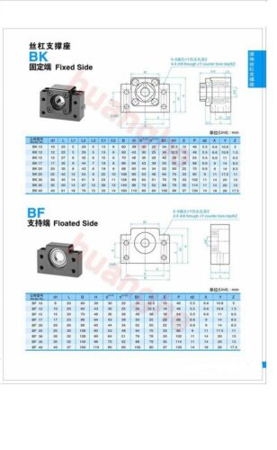 4 ballnut 4 lead ballscrews RM1605-1050//1050//620//310mm end machined 4 BK//BF12