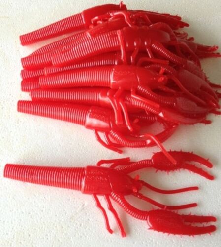 10 POUNDS OF WAVE WORMS 7/" TIKI-LOBSTER BULK HUGE CRAWFISH LURE Strawberry Red
