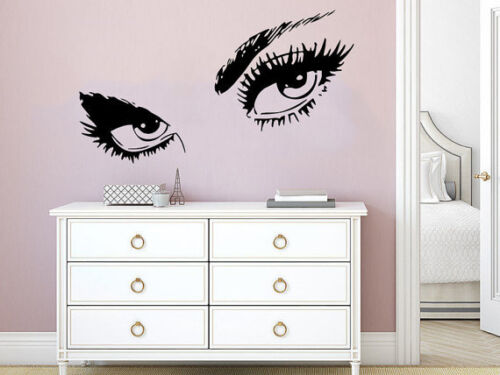 Beauty Salon Wall Decal Eyes View Face Makeup Vinyl Sticker Decals Bedroom C80 