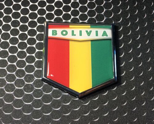 BOLIVIA Flag Domed CHROME Emblem Proud Flag Car 3D Sticker 2/"x 2.25/"