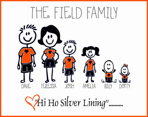 NP297 STICK PEOPLE PICTURE PERSONALSED FAMILY NAMEWOLVESFootball 