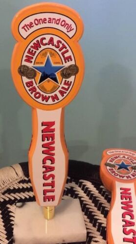 one NEWCASTLE BROWN ALE GOLDEN YELLOW WOOD TALL 11 1//2 In TAP HANDLE Details about  / 