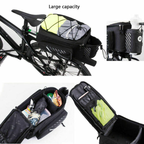 ROCKBROS MTB Bike Bicycle Bag Rear Shelfbag Large Capacity Bag Black Pannier Bag