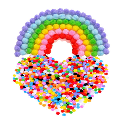 1200pcs Soft 10mm Pom Poms Pompoms Ball Assorted Childrens DIY Crafts Supplies 