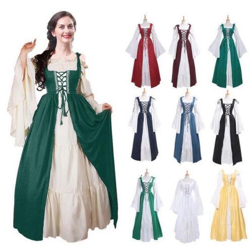 Frauen Vintage Mittelalter Renaissance Kleid Cosplay Kostüme Prinzessin Gothic
