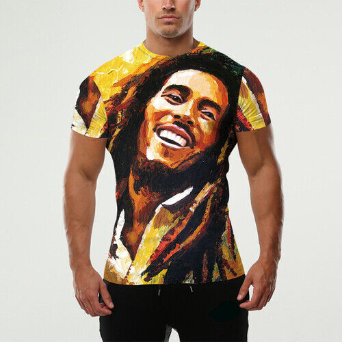 Bob Marley painting Women Men Casual T-Shirt 3D Print Short Sleeve Tee Tops