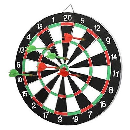 Large 14/" Dart Board Set Dartboard Family Party Game Fun With 6 Darts UK Seller