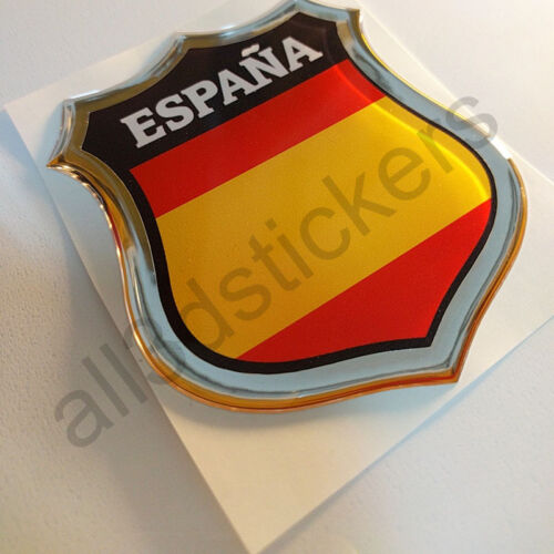 Autocollant Espagne Emblème Adhésif Espagne Drapeau 3D Résine Voiture Sticker 