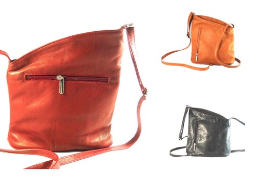Borsa PELLE ITALY Borsa a tracolla Borsa a Tracolla Custodia in pelle piccola tracolla NUOVO
