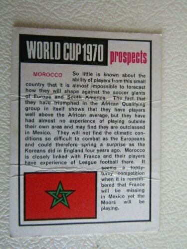 Anglo Confectionary ~ 1970 Football World Cup Cards Card Variants e16
