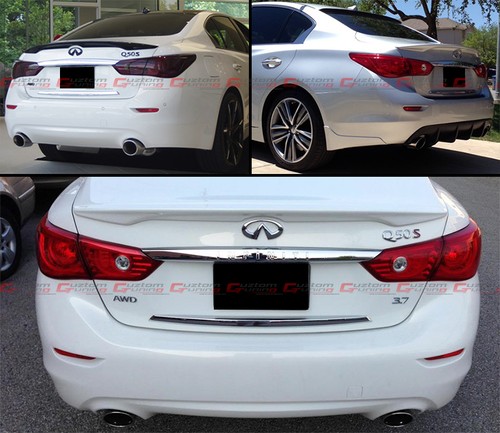 FITS FOR 2014-19 INFINITI Q50 S FACTORY SPORT STYLE ABS TRUNK BOOT SPOILER WING
