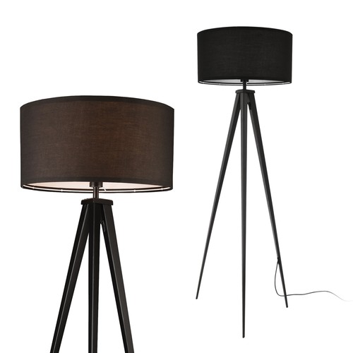Stehleuchte 153cm Stehlampe Standleuchte Stand Lampe Metall Schwarz lux.pro
