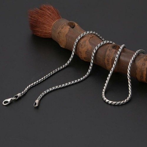 New 2020 Pure Silver Twist Necklace S925 Sterling Silver Necklace Men Women 2.5