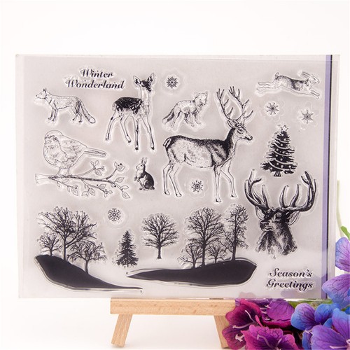 Lovely Xmas theme animals clear stamps scrapbooking album card decor craft TK