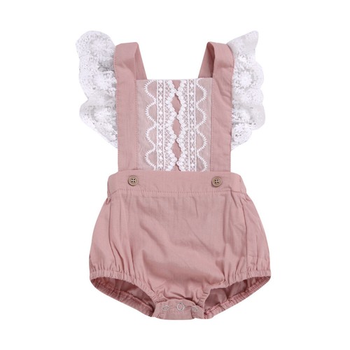 Infant Girl Lace Romper Backless Jumpsuit Toddler Summer Outfit Set Clothes