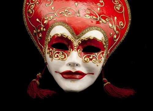 Maske Venedig Volto Liberty Rot und Gold Maske Venetian 280
