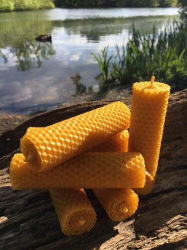 SET OF 6 CANDLES * 100/% ORGANIC HANDMADE BEESWAX CANDLES