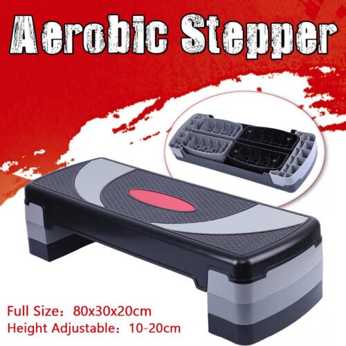 AEROBIC STEPPER CARDIO FITNESS STEP BOARD-3 LEVELS  HOME GYM EXERCISE BLOCK NEW